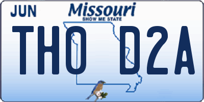 MO license plate TH0D2A