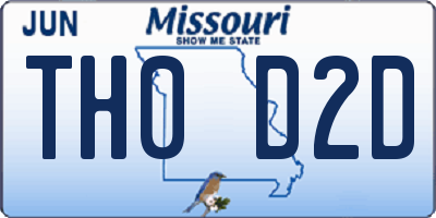 MO license plate TH0D2D