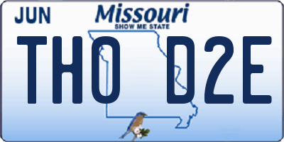 MO license plate TH0D2E