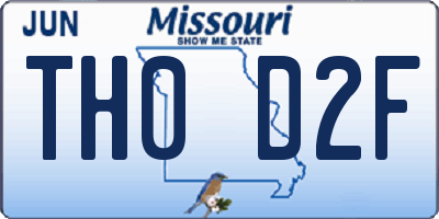 MO license plate TH0D2F