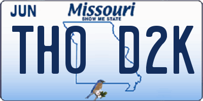 MO license plate TH0D2K