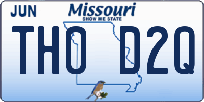 MO license plate TH0D2Q
