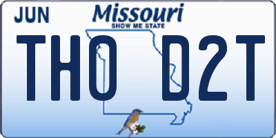 MO license plate TH0D2T