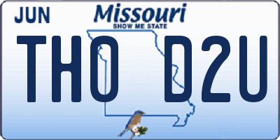 MO license plate TH0D2U