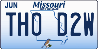 MO license plate TH0D2W