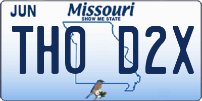 MO license plate TH0D2X