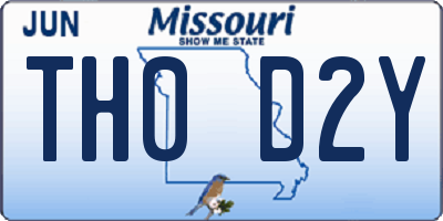MO license plate TH0D2Y