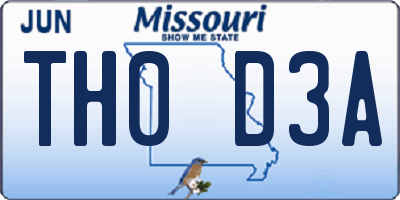 MO license plate TH0D3A
