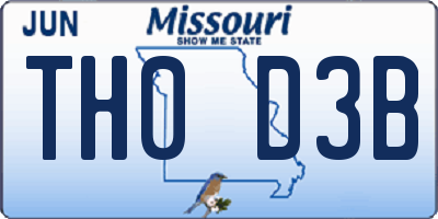 MO license plate TH0D3B