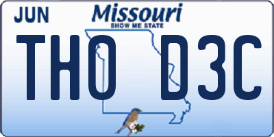 MO license plate TH0D3C
