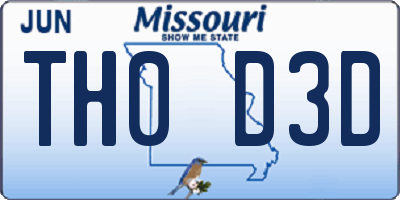 MO license plate TH0D3D