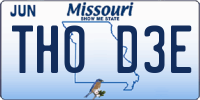 MO license plate TH0D3E