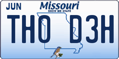 MO license plate TH0D3H