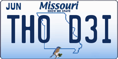 MO license plate TH0D3I