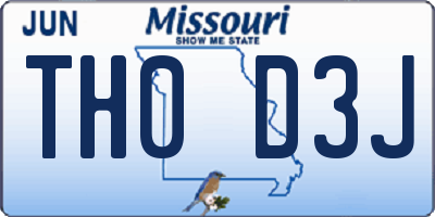 MO license plate TH0D3J