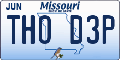 MO license plate TH0D3P