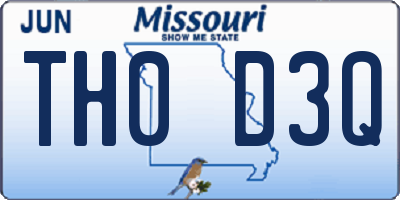 MO license plate TH0D3Q
