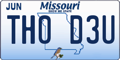 MO license plate TH0D3U