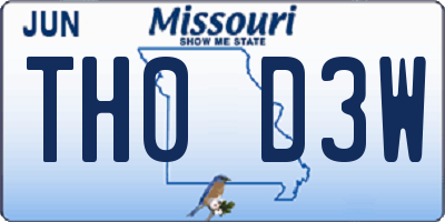 MO license plate TH0D3W