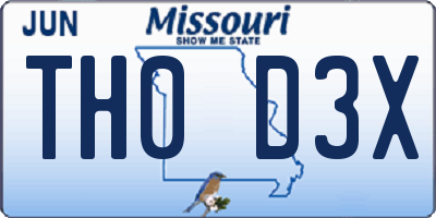 MO license plate TH0D3X