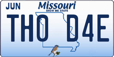 MO license plate TH0D4E