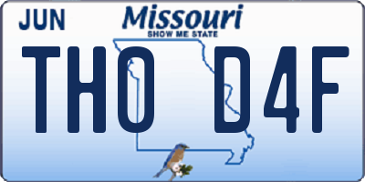 MO license plate TH0D4F
