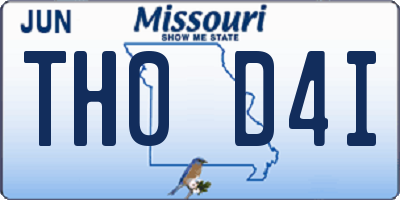 MO license plate TH0D4I