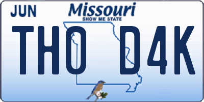 MO license plate TH0D4K
