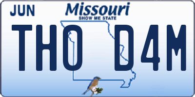 MO license plate TH0D4M