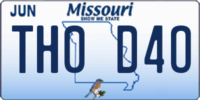 MO license plate TH0D4O