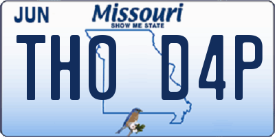 MO license plate TH0D4P