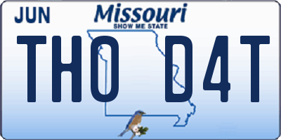 MO license plate TH0D4T