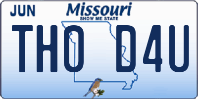 MO license plate TH0D4U