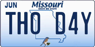 MO license plate TH0D4Y