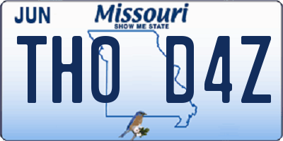 MO license plate TH0D4Z