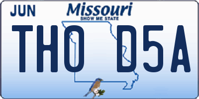 MO license plate TH0D5A
