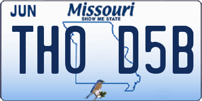 MO license plate TH0D5B