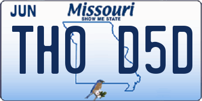 MO license plate TH0D5D