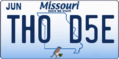 MO license plate TH0D5E