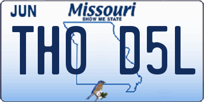 MO license plate TH0D5L