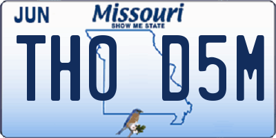 MO license plate TH0D5M