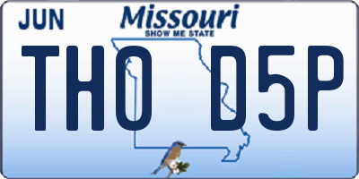 MO license plate TH0D5P