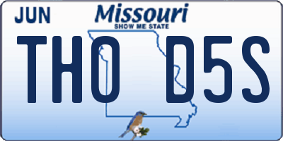 MO license plate TH0D5S