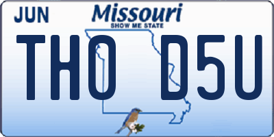 MO license plate TH0D5U