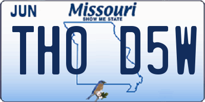MO license plate TH0D5W