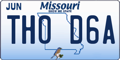MO license plate TH0D6A