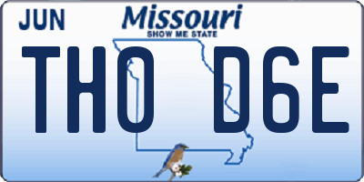 MO license plate TH0D6E