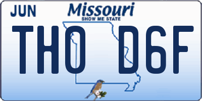 MO license plate TH0D6F