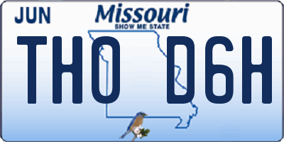 MO license plate TH0D6H