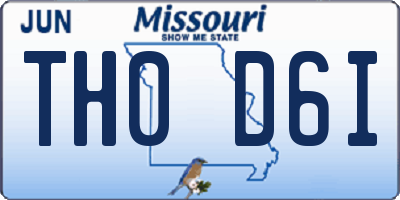 MO license plate TH0D6I